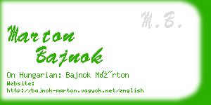 marton bajnok business card